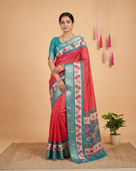 SC6205 - DOLA SILK SAREE WITH ZARI LINES