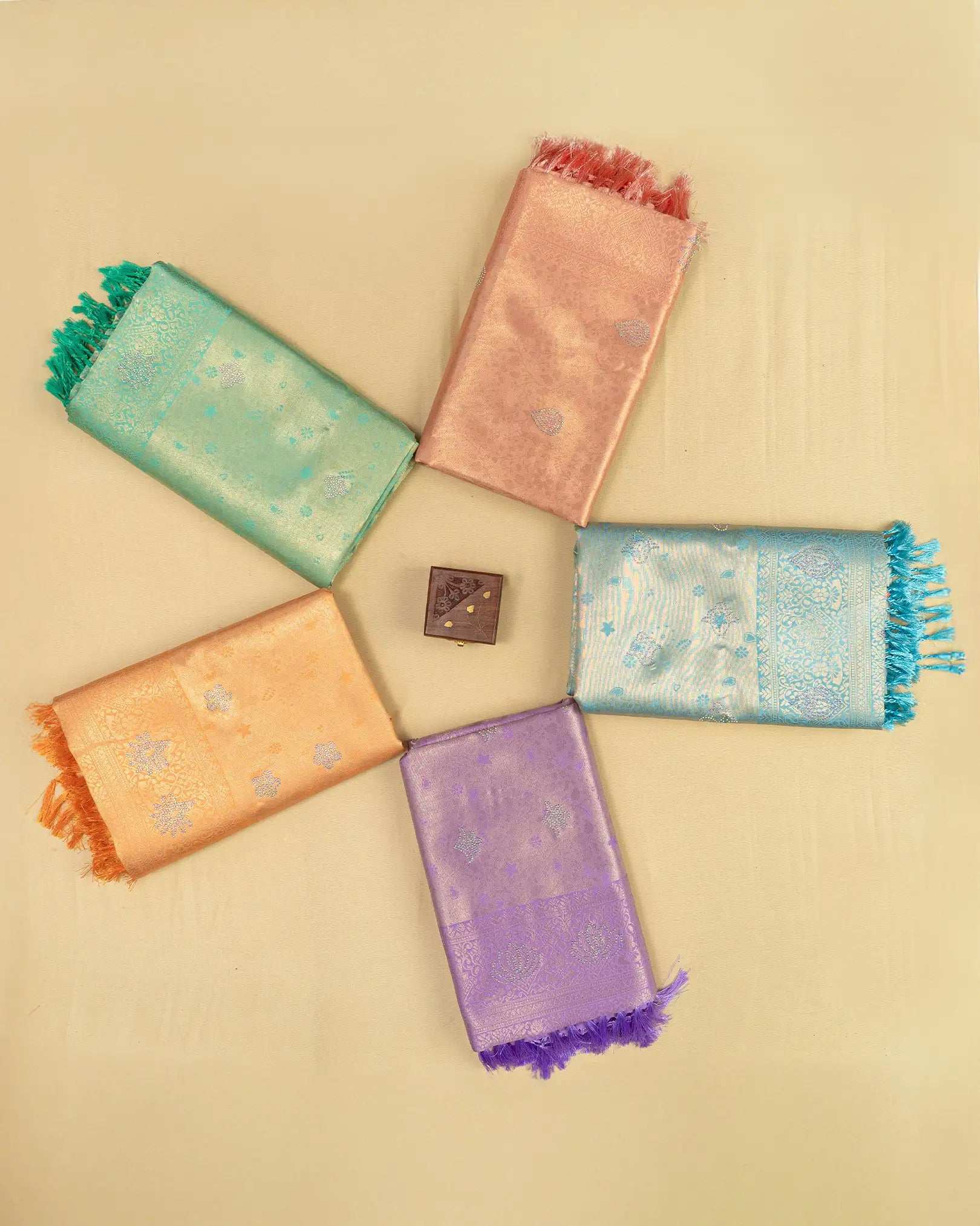 SC3604 - Tissue saree with multistone and embose body design