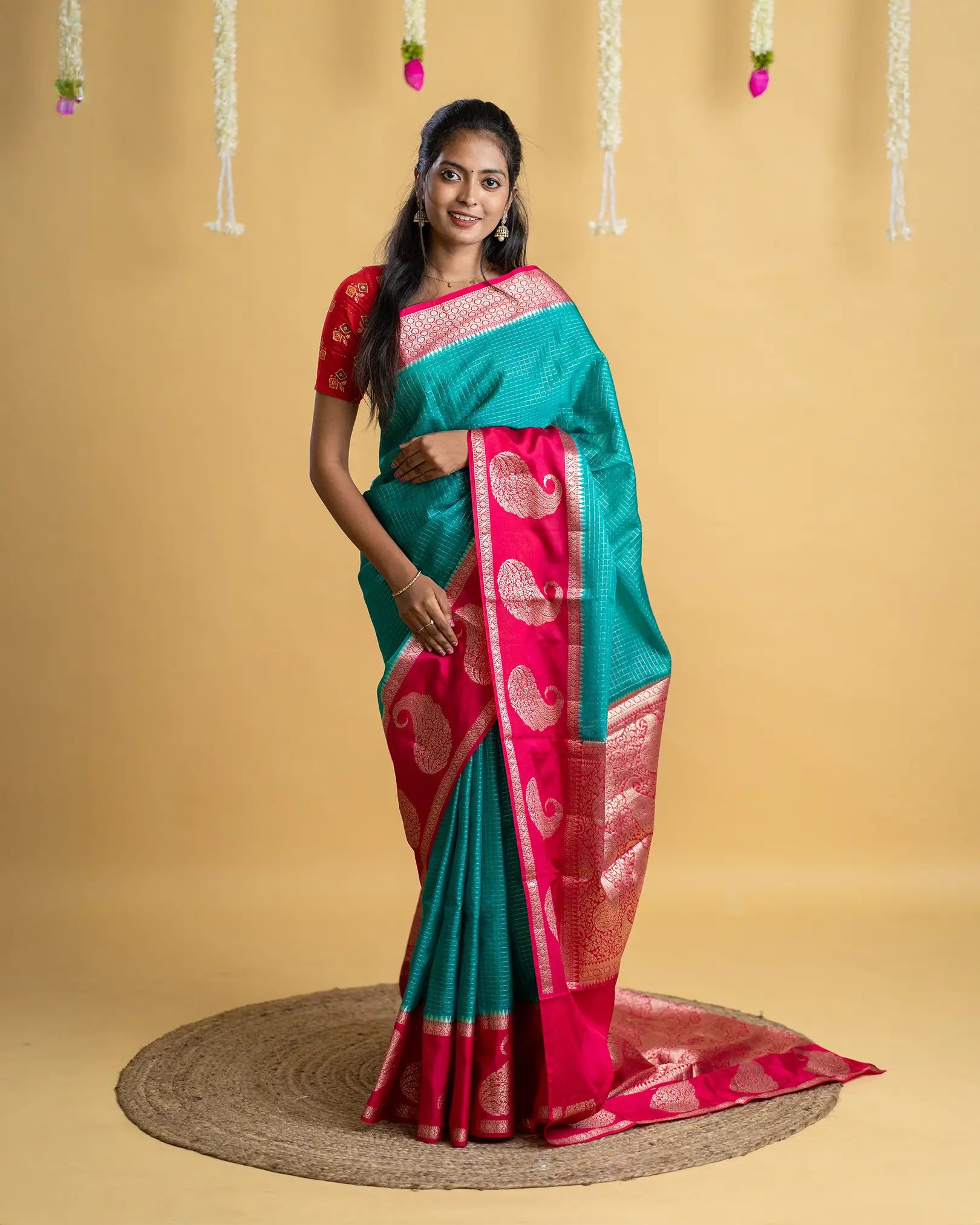 Checked Georgette Saree