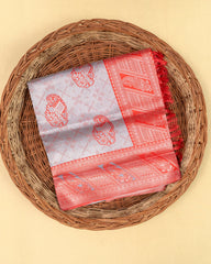 SC3944 - Tissue Silver Zari Meena Butta