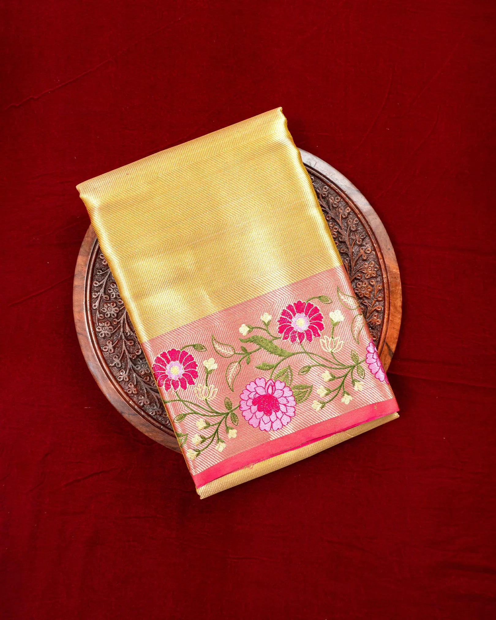 SC4795 -  Gold tissue saree with premium border work