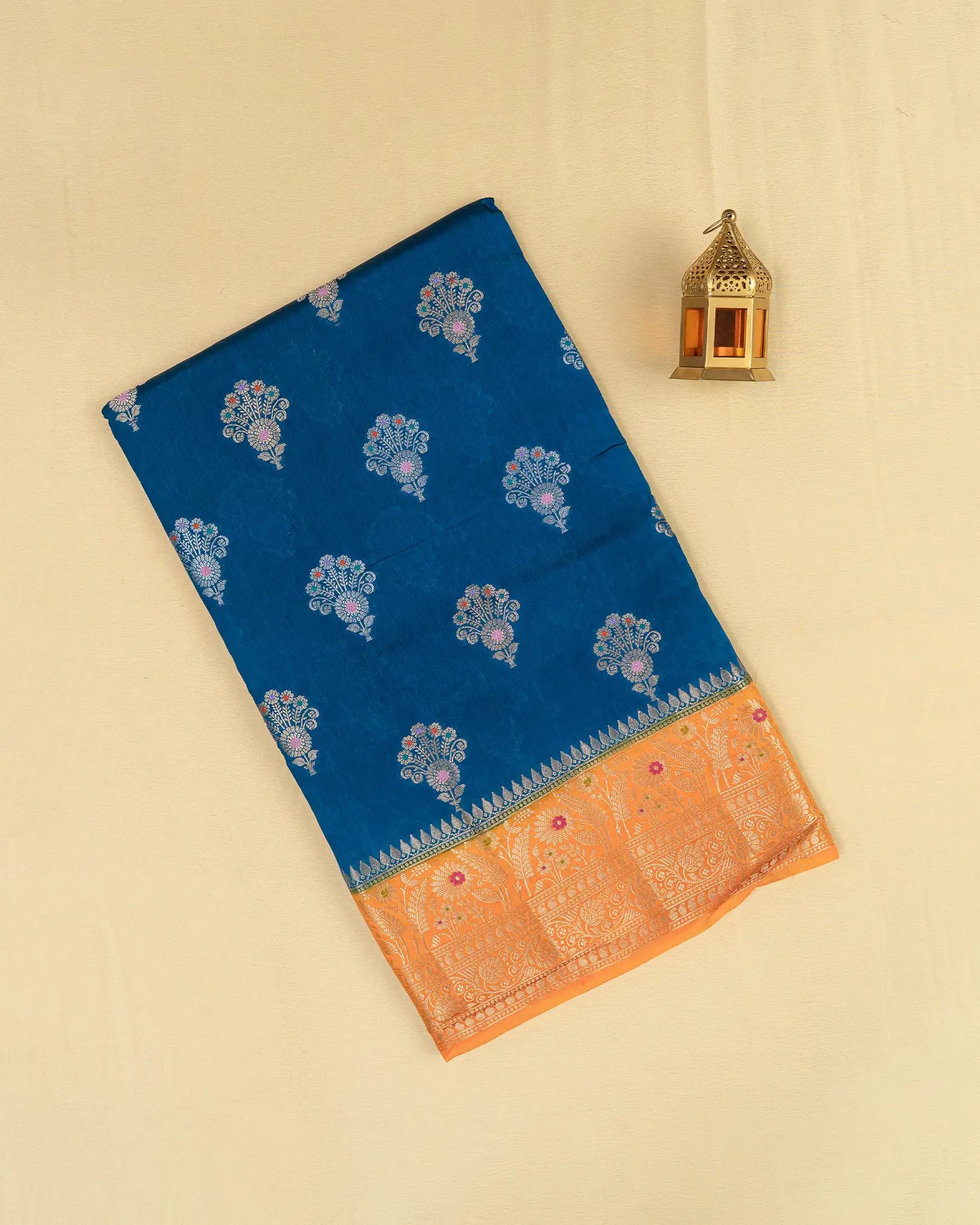 SC2967 - Tussar with meena butta over body and contrast border