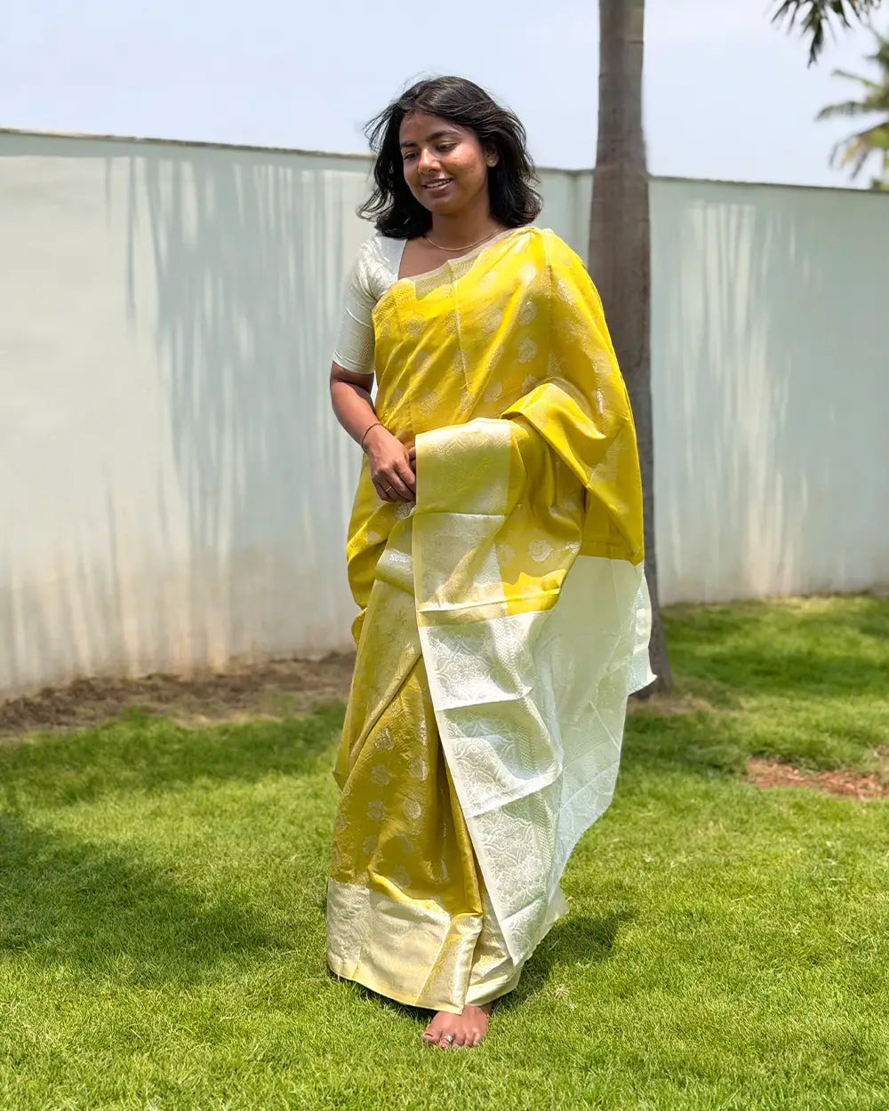 SC6917 - TISSUE SILK SAREE WITH SILVER WORK