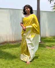 SC6917 - TISSUE SILK SAREE WITH SILVER WORK