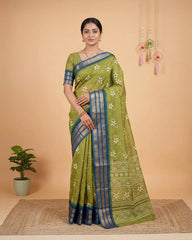SC6007 - DOLA SILK PRINTED ZARI CHECKED