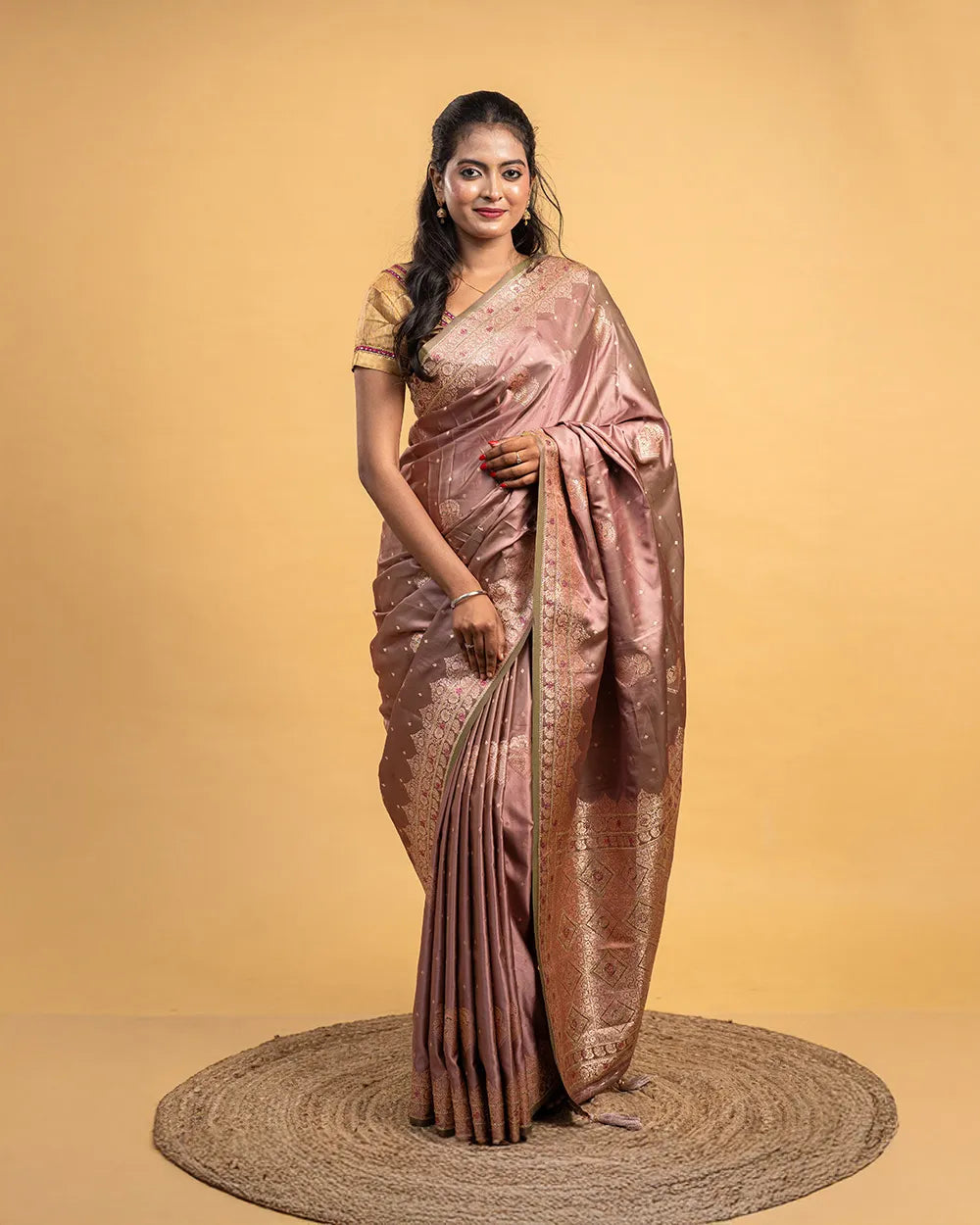 SC5776 - SATIN SAREE WITH MULTI STONE WORK