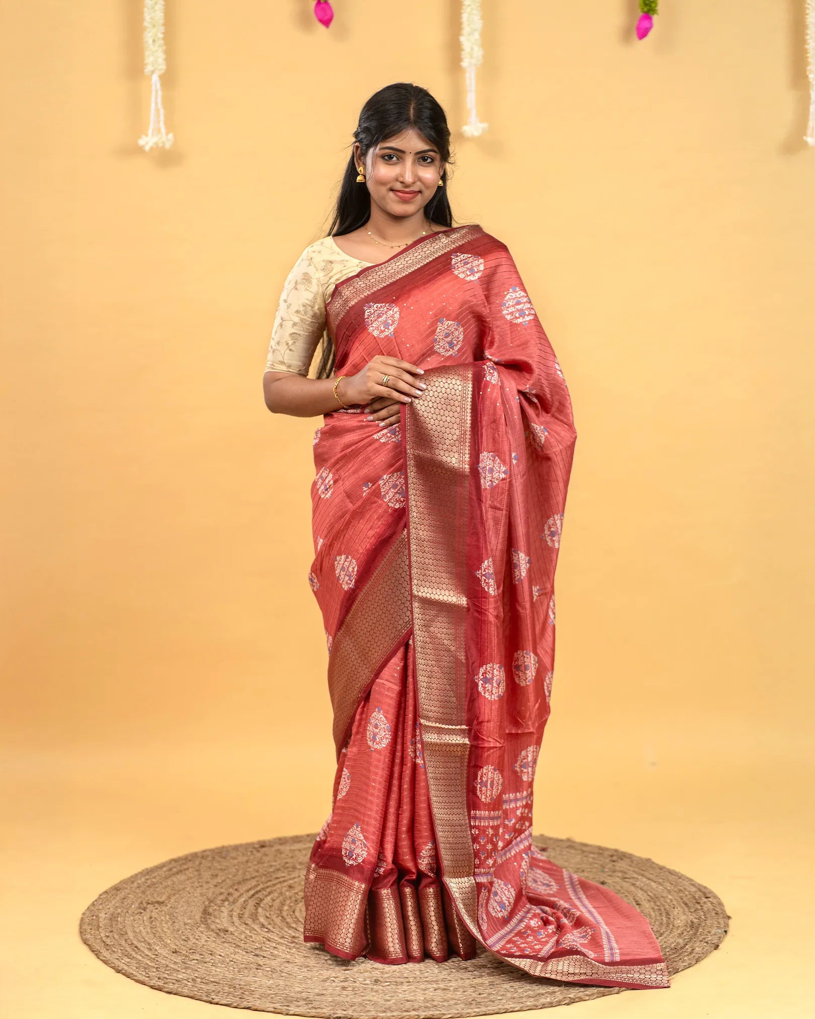SC3973 - Dola Silk Digital Print With Sequence