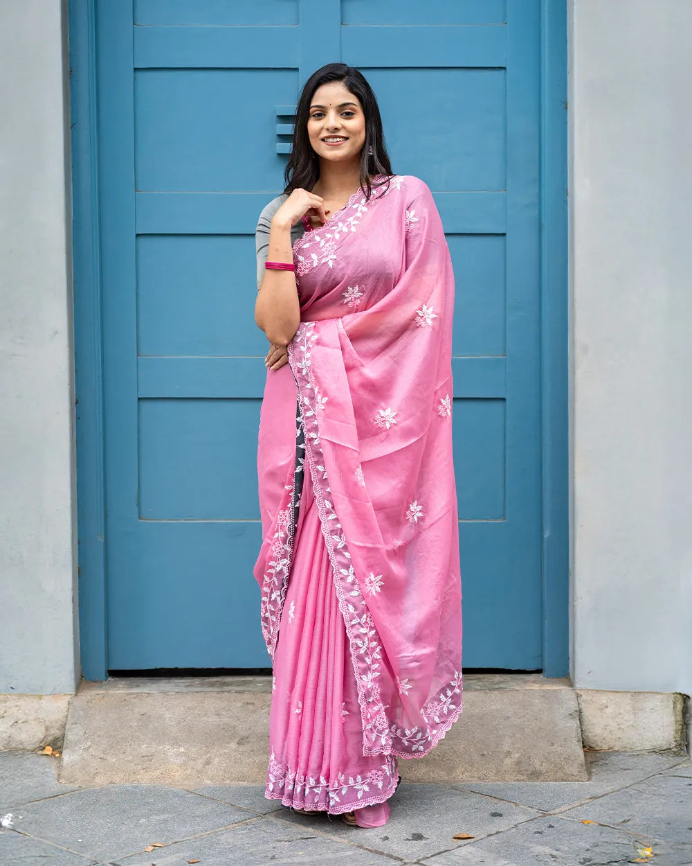 SC6334 - CHIFFON FANCY EMBROIDERY SAREE