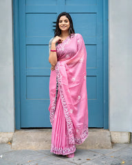 SC6334 - CHIFFON FANCY EMBROIDERY SAREE