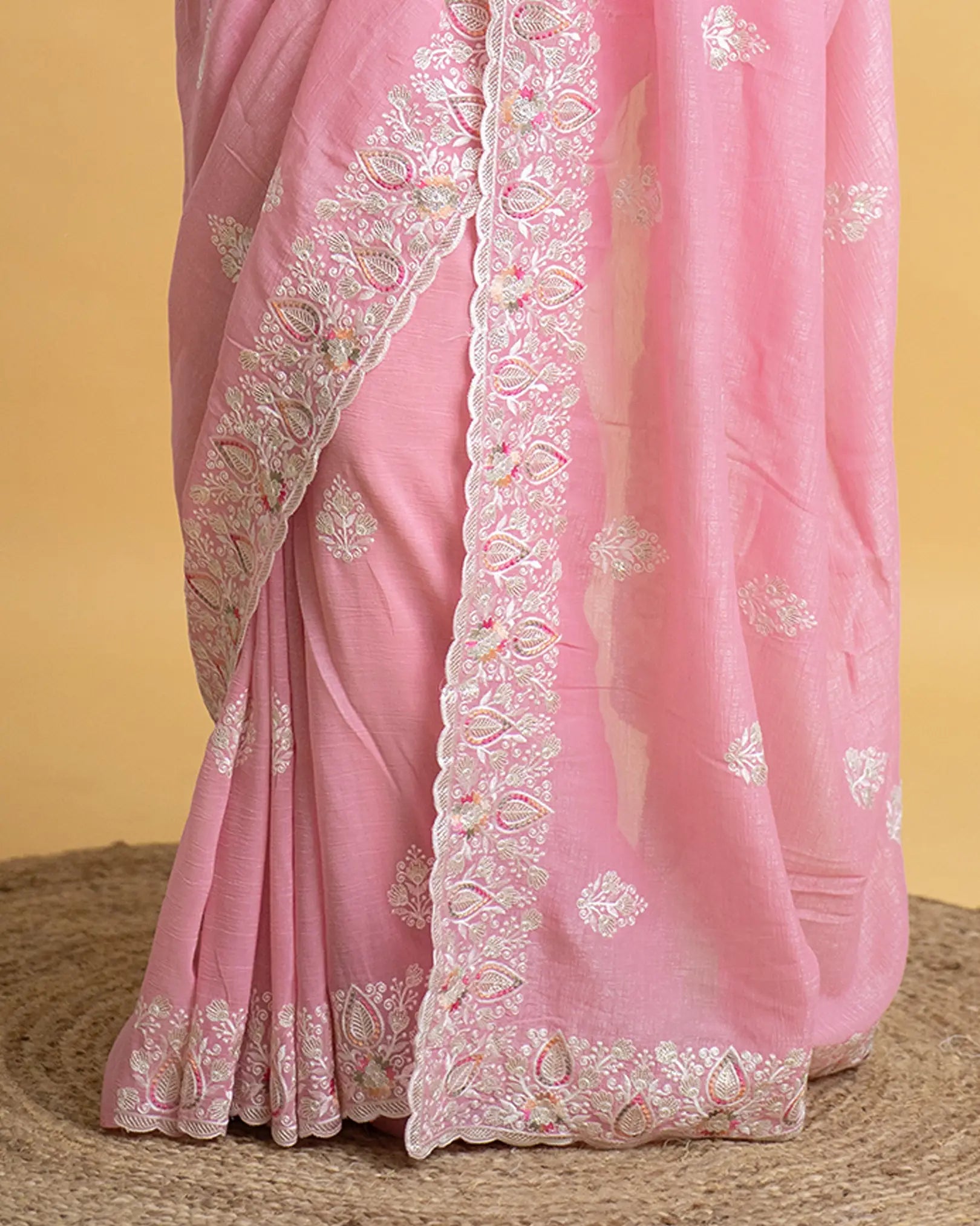 Candy Crush Material Saree with Soft Finish