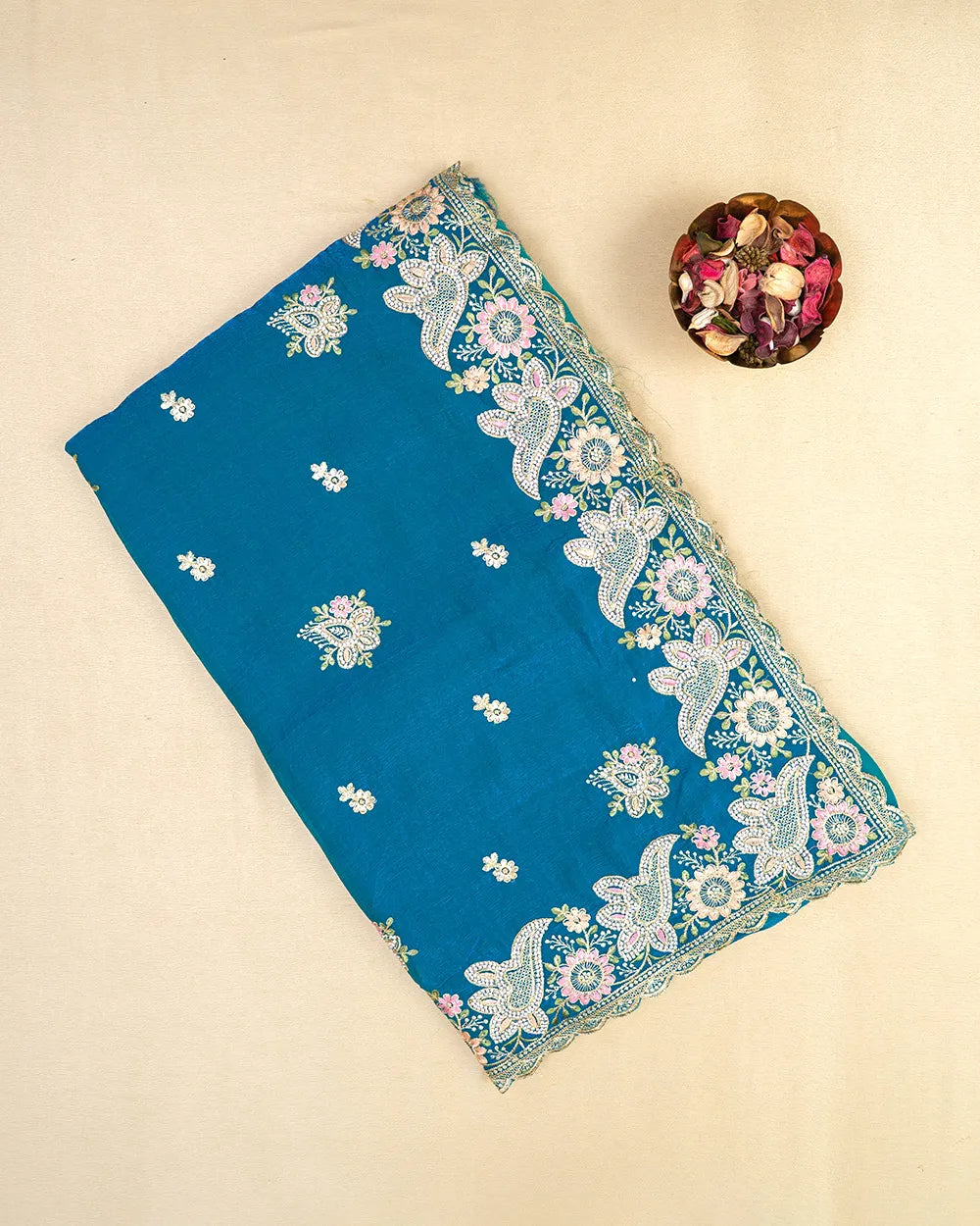 SC5849 - VISCOSE SAREE WITH FANCY EMBROIDERY STONE WORK