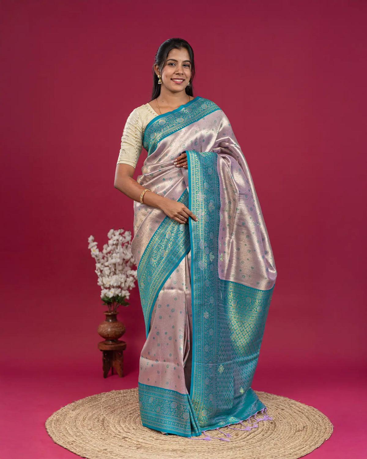 SC4049 - Tissue Saree With Multi Stone