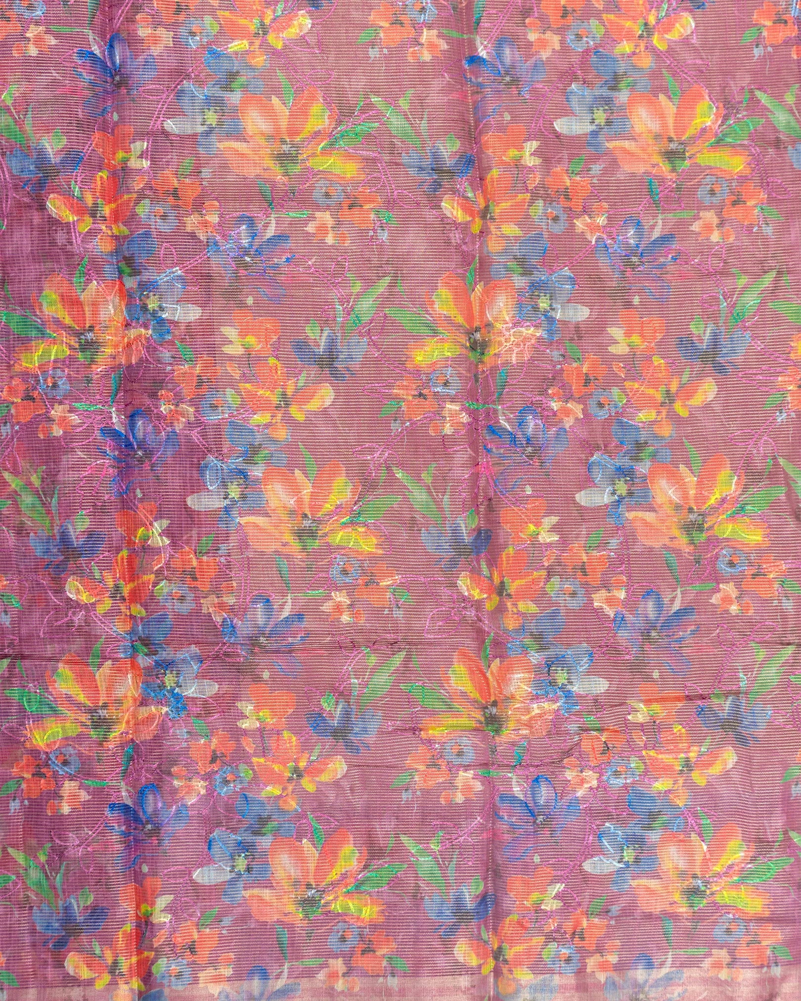 SC3415 - Tissue Saree With Embroidery All Over