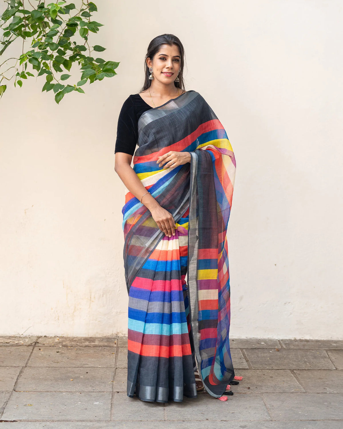 SC4845 - Linen Saree with Fancy Lines