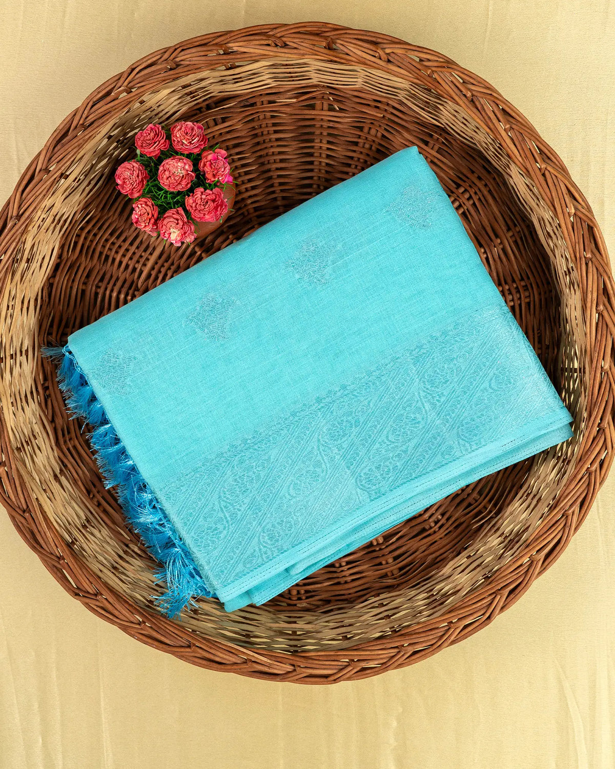 SC4056 - Linen Saree With Silver Butta