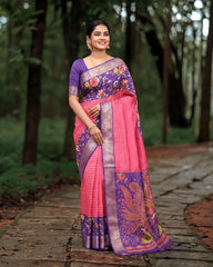 SC6005 - DOLA SILK DIGITAL PRINT WITH ZARI LINES