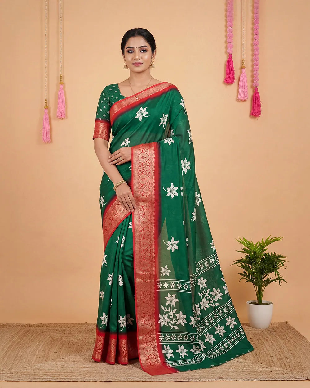 SC5866(2) - DOLA SILK SAREE WITH DIGITAL PRINT