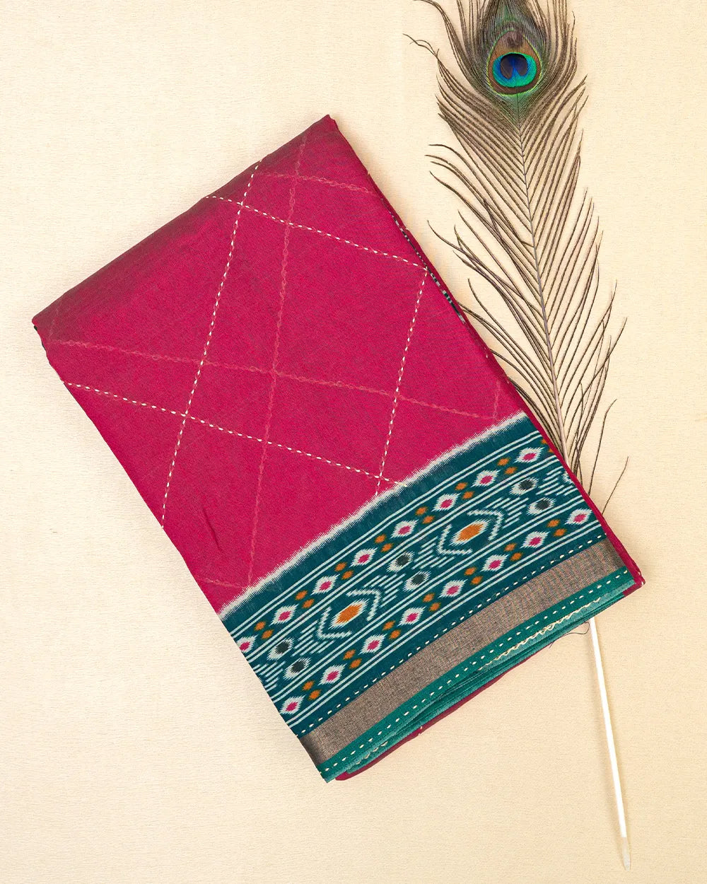 SC5779 - COTTON SAREE KATTAN WORK WITH POCHAMPALLI BORDER