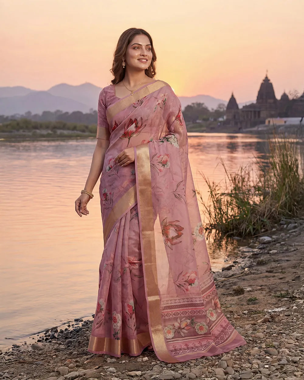 SC6200 DOLA SILK SAREE WITH DIGITAL PRINT