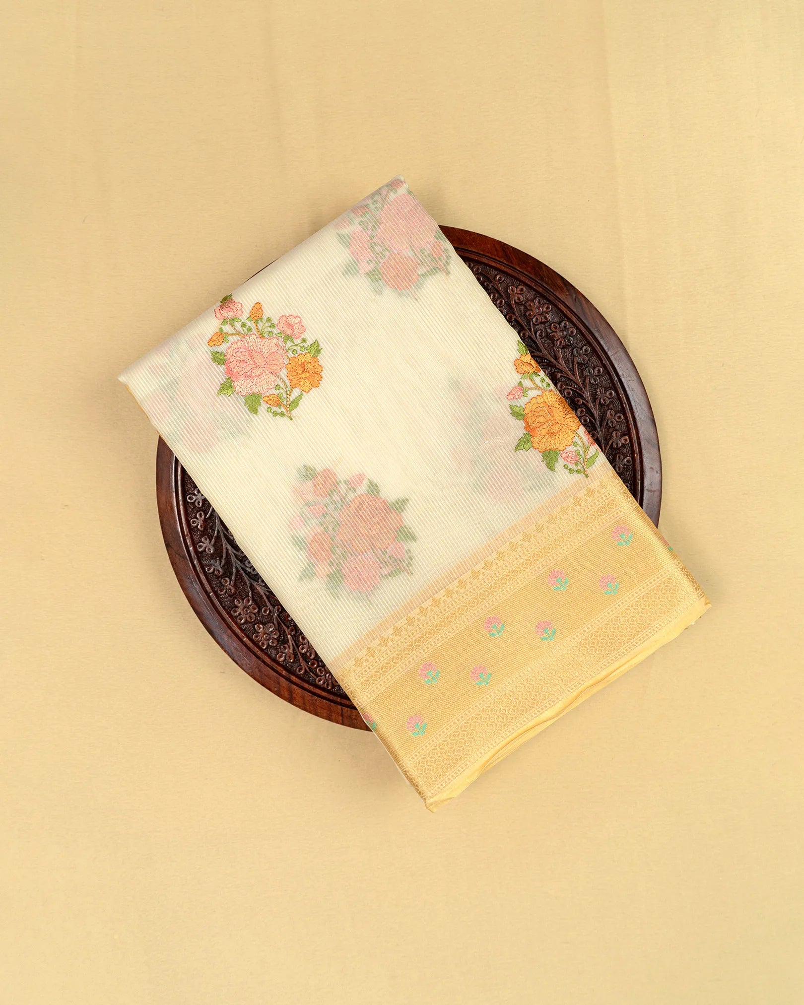 SC4797 - Linen with embroidery butta and meena border