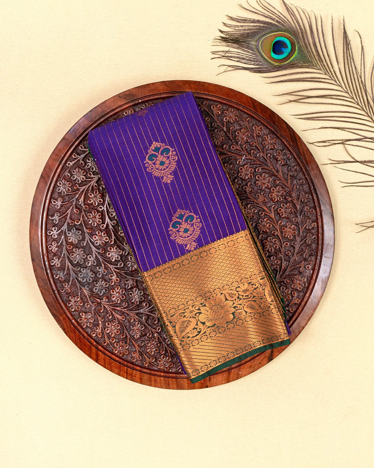 SC3612 - Silk Saree With Contrast Border And Zari Lines