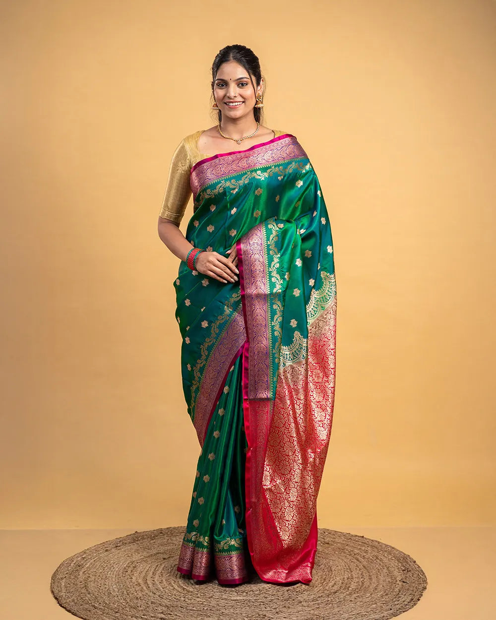 SC5888 - SATIN SAREE WITH CONTRAST BORDER
