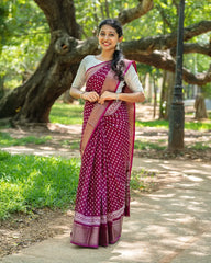 SC3973 - Dola Sequence Embroidery With Bandhini Print