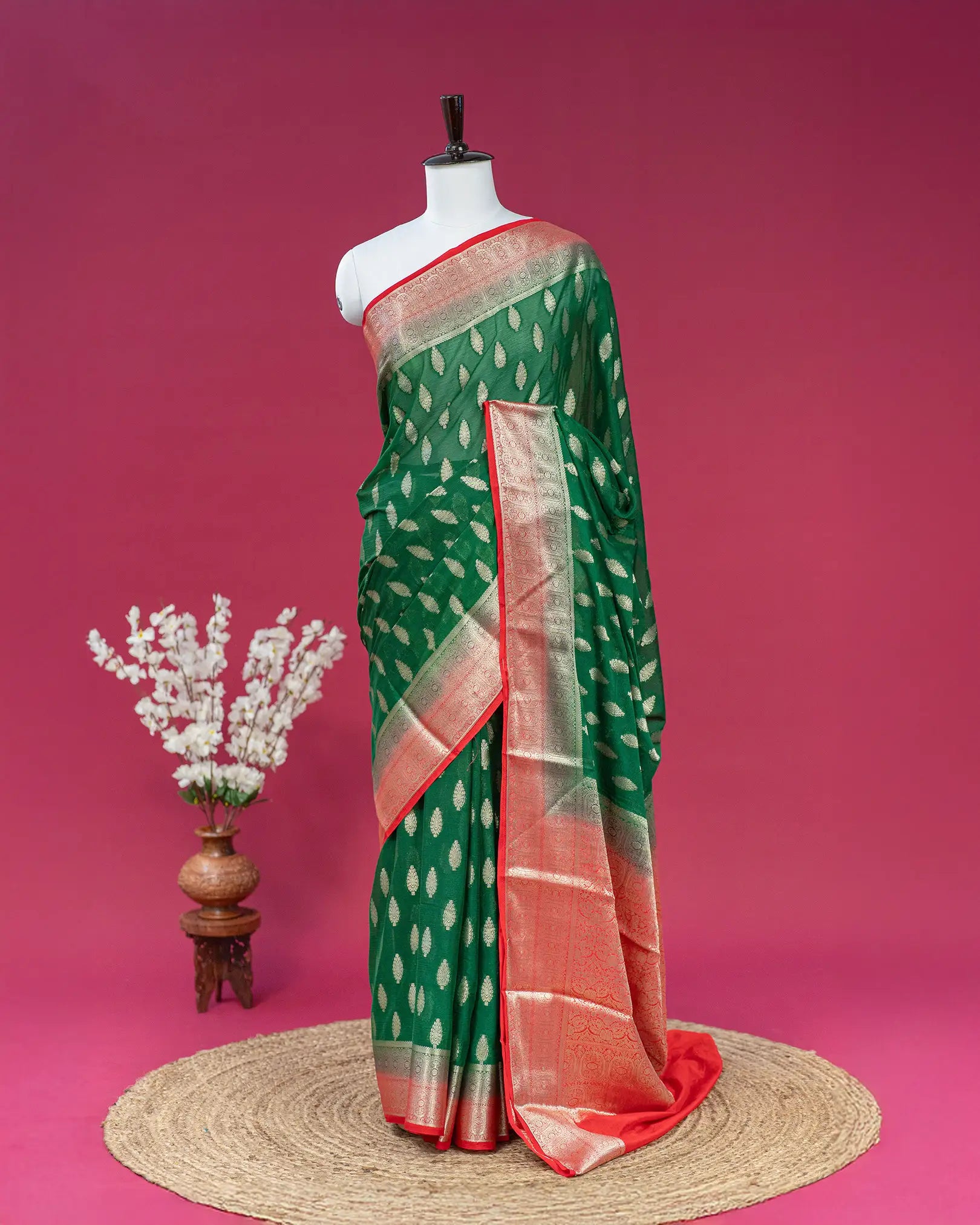 SC2806 - Mysore Silk Saree with Almond Zari