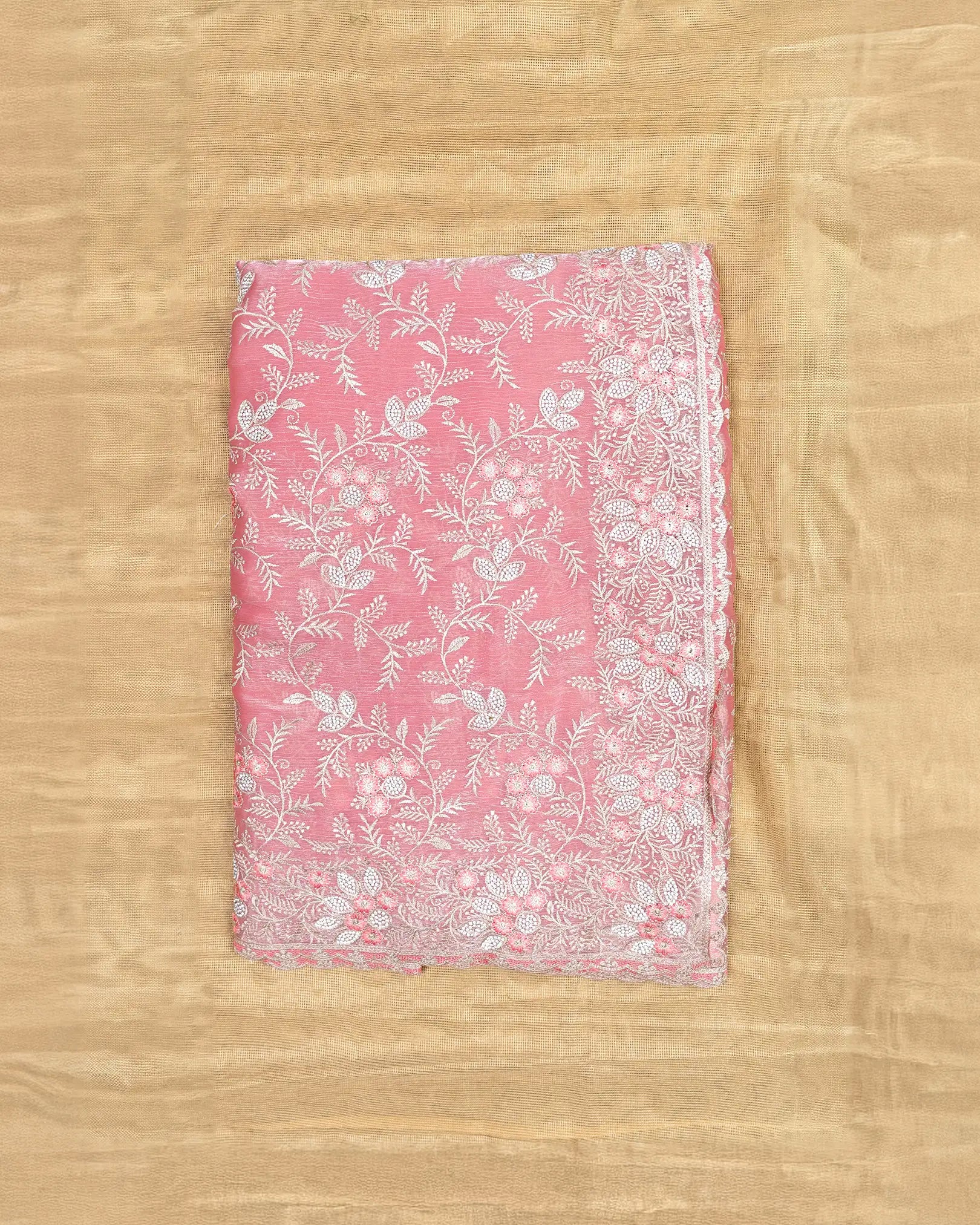 SC3550 - Fendy crush saree with premium embroidery and Jharkhand stone work