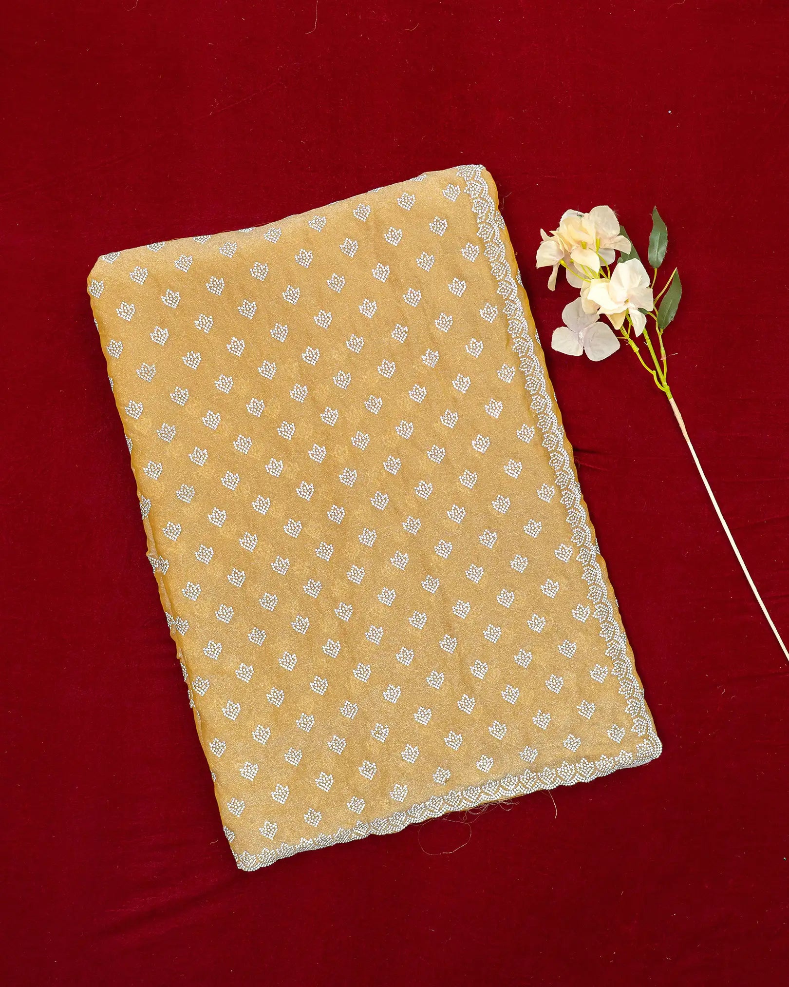 SC3555 - Crush saree with premium Jharkhand stone work