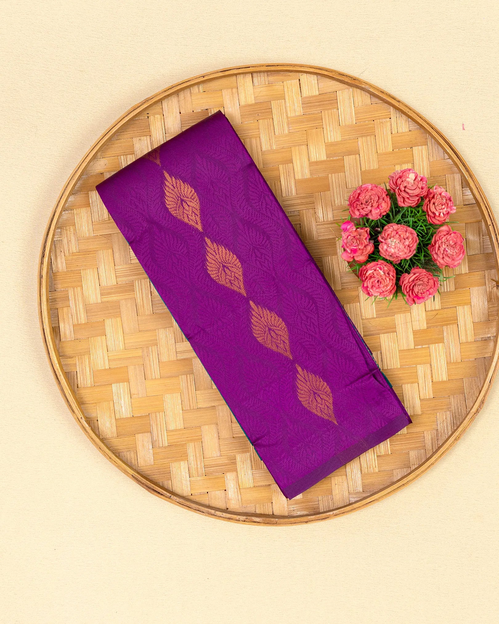 SC4038 - Litchi Silk With Embose And Zari Work