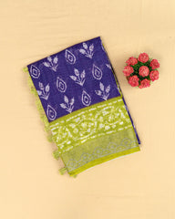 SC4350 - Linen Bandhini Print With Border Stone