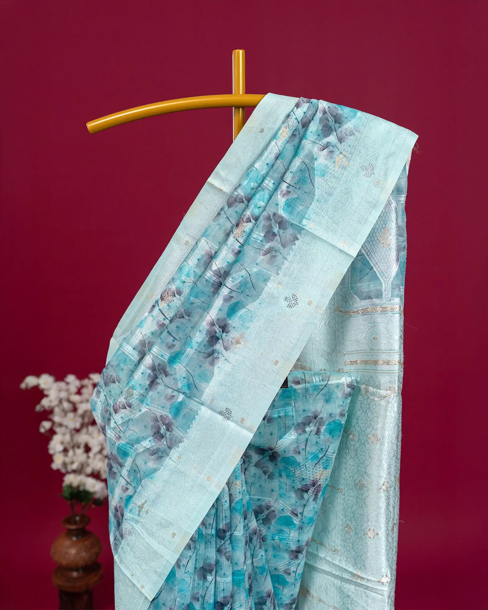 SC3496 - Cotton Brasso With Silver Stone