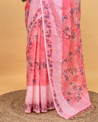 SC3420 - Linen Saree With Embroidery Border