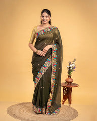SC6331 - CHIFFON FANCY EMBROIDERY SAREE