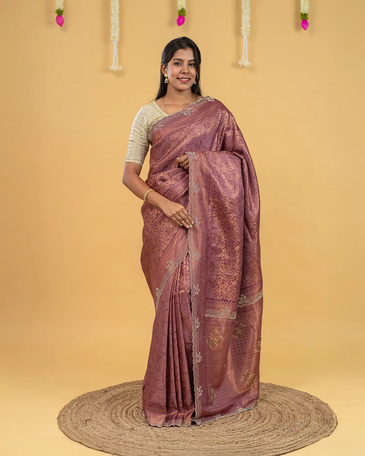 SC3576 - Satin With Heavy Jarkhand Stone