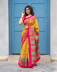 SC5872 - BANDHINI SAREE WITH MIRROR STONE
