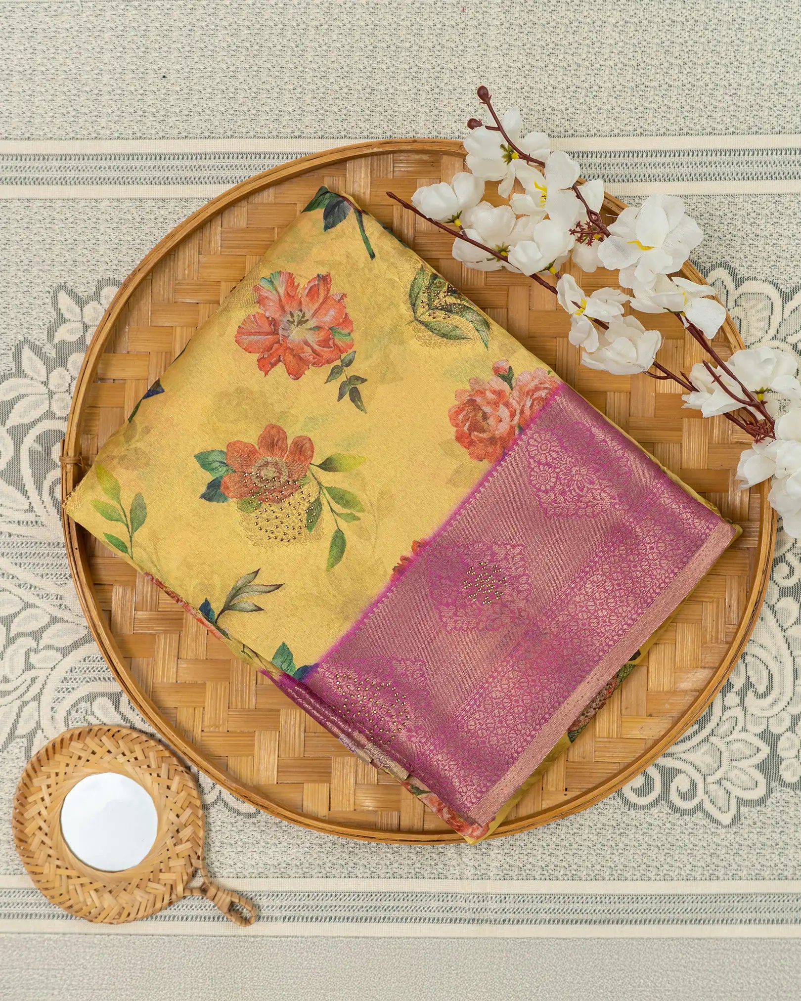 SC3494 - Tussar Digital Print With Stone