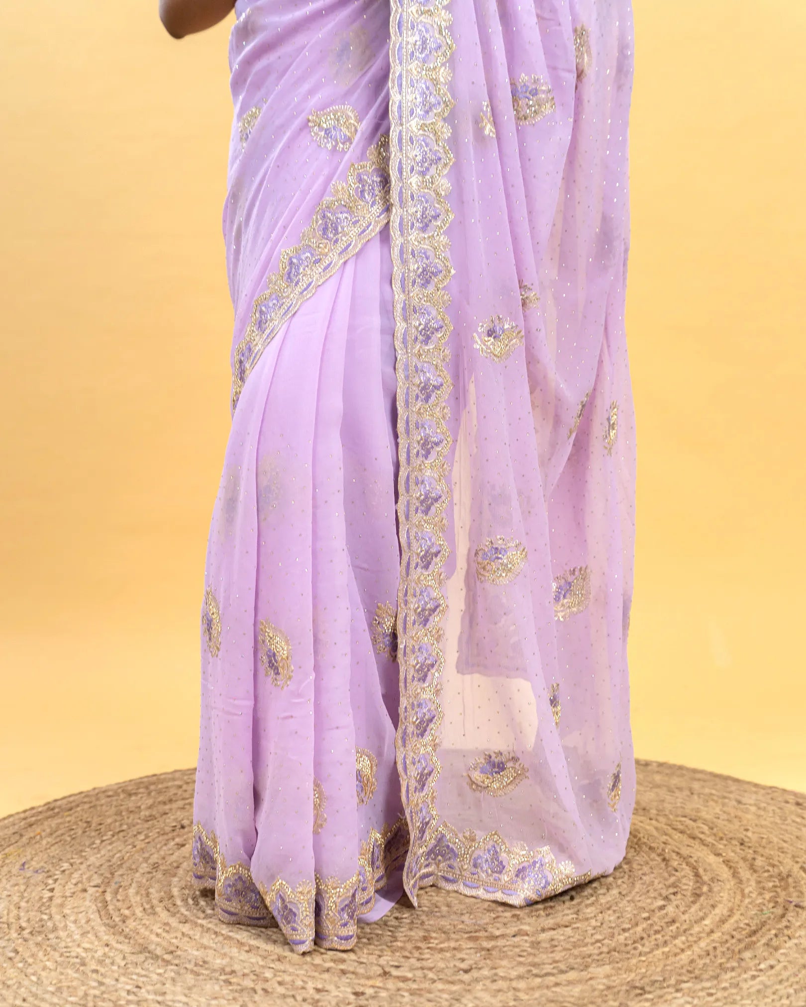 SC3991 - Georgette Saree With Premium Stone And Embroidery