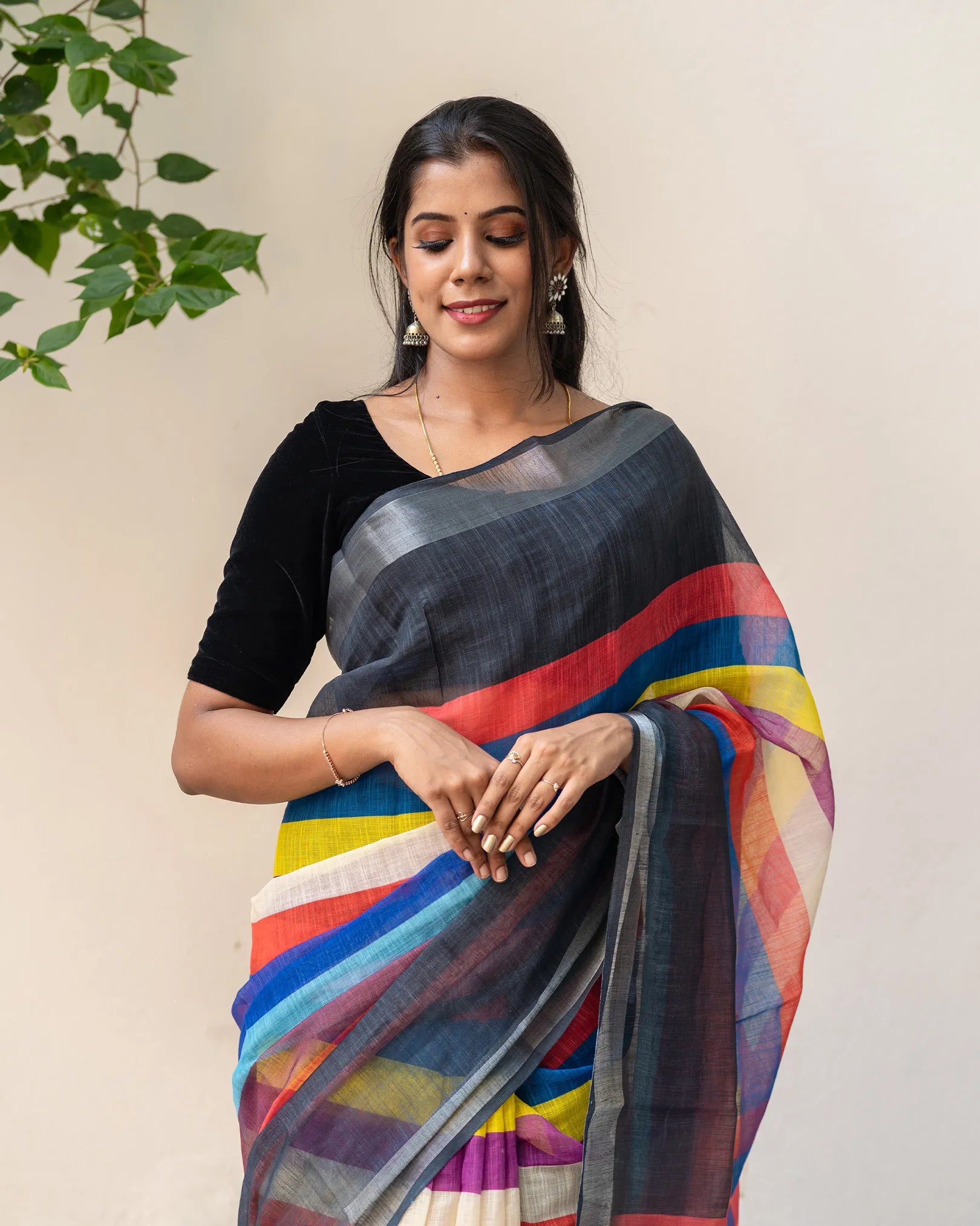 SC4845 - Linen Saree with Fancy Lines