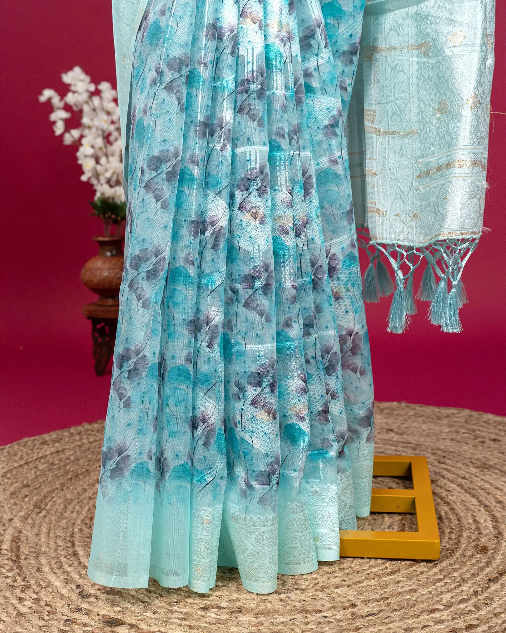 SC3496 - Cotton Brasso With Silver Stone