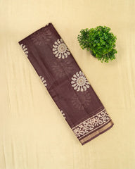 SC1519 - Tussar Silk Saree With Bandhani Print