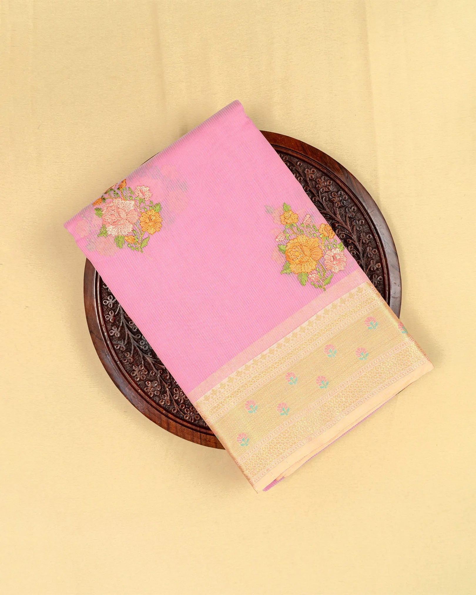 SC4797 - Linen with embroidery butta and meena border