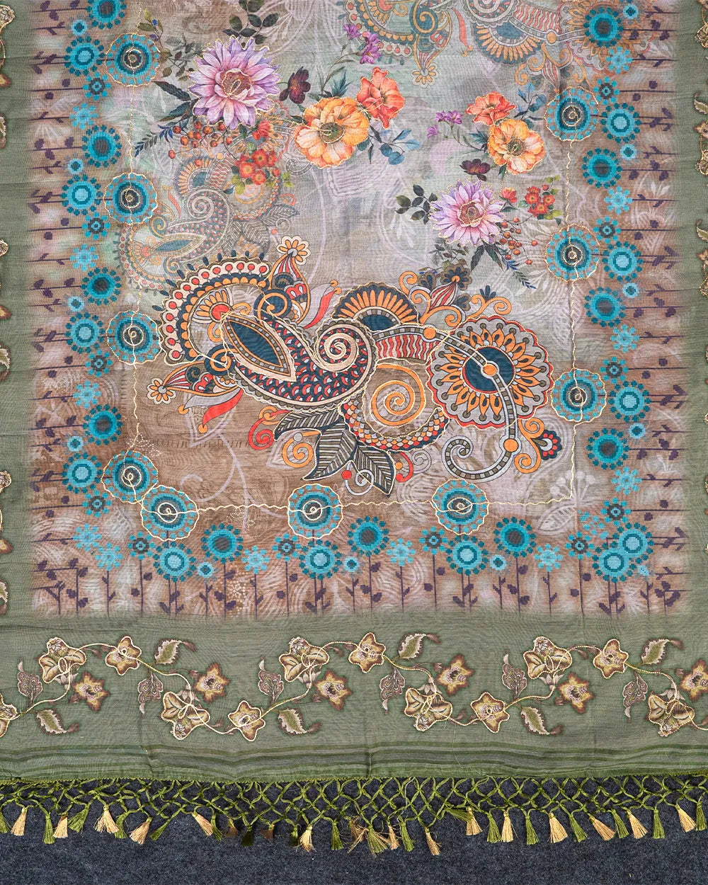 SC5541(8) - EMBROIDERY SAREE WITH FOIL WORK