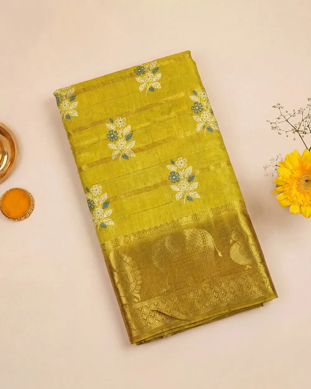 SC6003 DOLA DIGITAL PRINT ZARI LINE SAREE