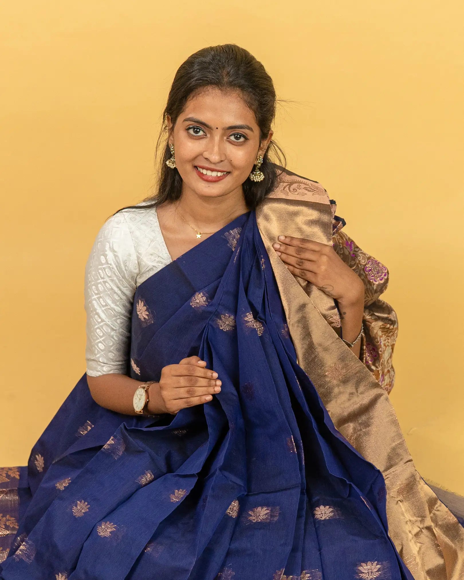 SC3190 - Cotton Saree with Tissue Pallu