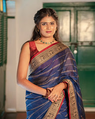 SC7532 - NARAYANPET STRIPED COTTON SAREE