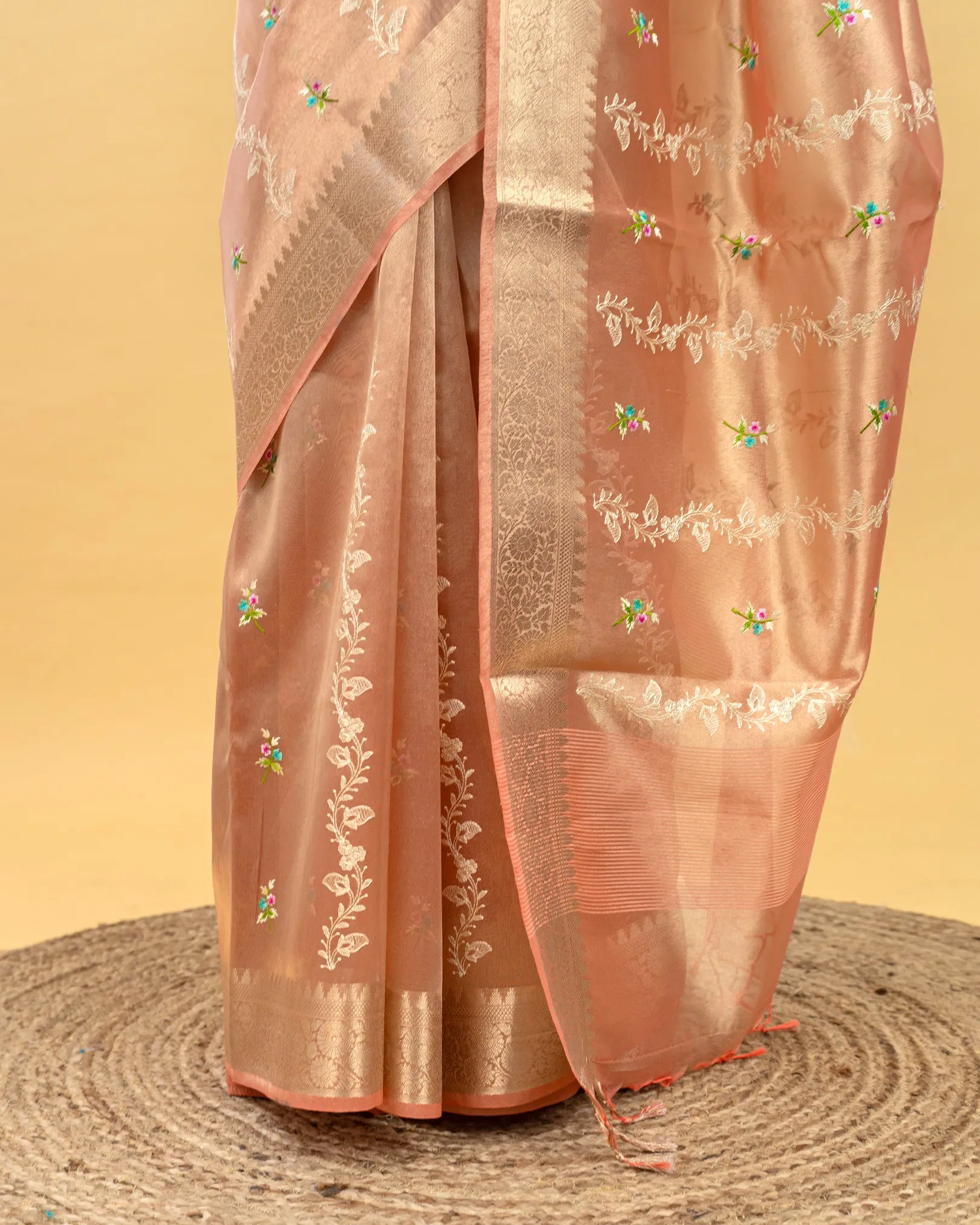 SC4067 - Tissue Meena Saree Embroidery All Over