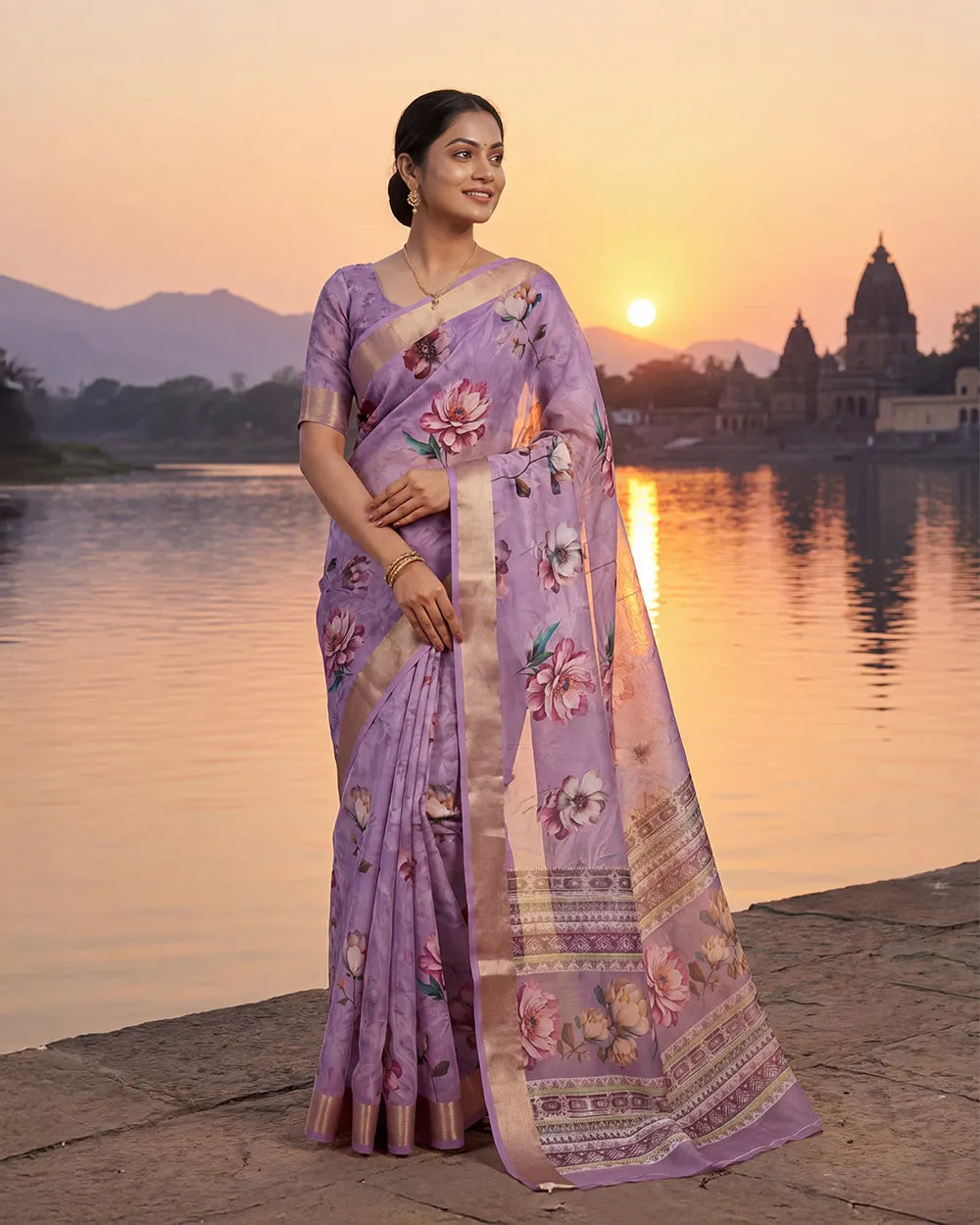SC6200 DOLA SILK SAREE WITH DIGITAL PRINT