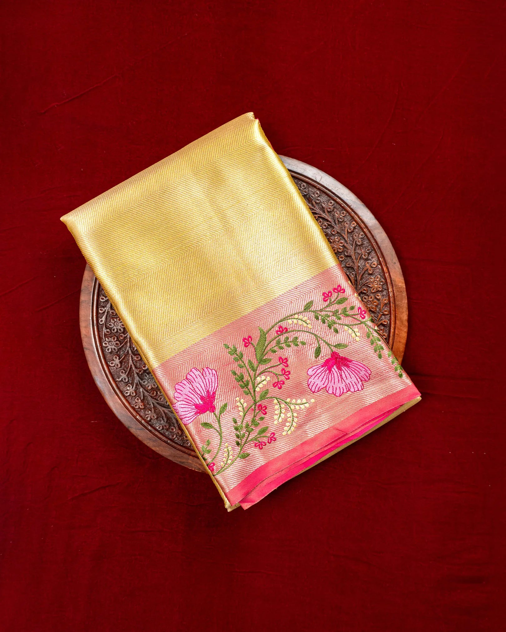 SC4795 -  Gold tissue saree with premium border work